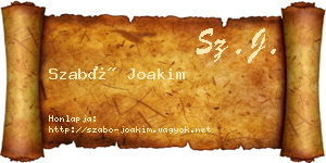 Szabó Joakim névjegykártya